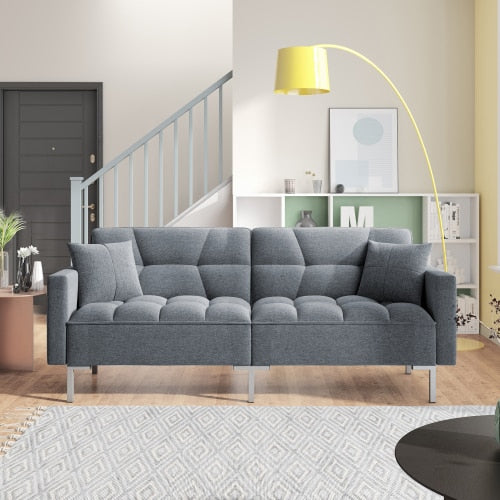 Linen Futon Upholstered Sofa